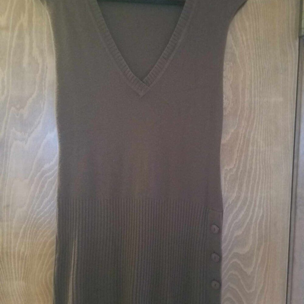 CB Design Brown Sweater Dress/long Vest Y2K Sz M